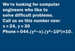 classified ad math test for job opening