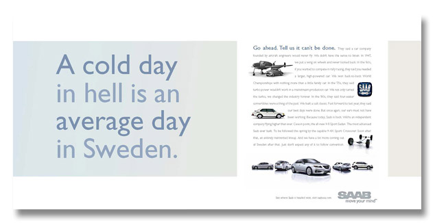cold day in hell - saab ad