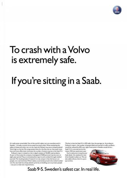 safety crash in volvo with saab