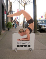 yoga poster directional street sign