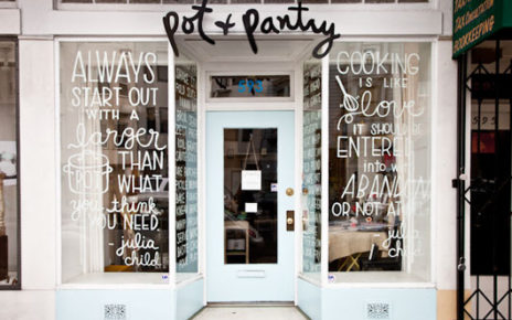 clever storefront hand lettering