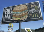 hand drawn graffiti style billboard McDonalds