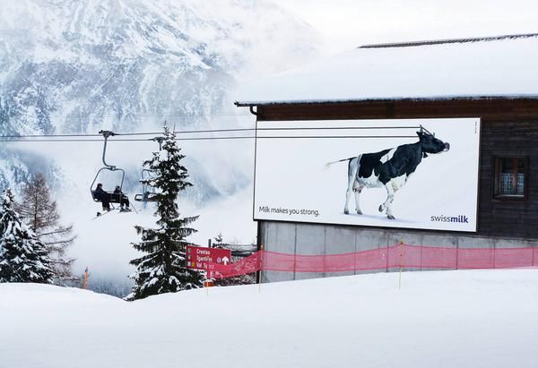 interactive ski lift billboard