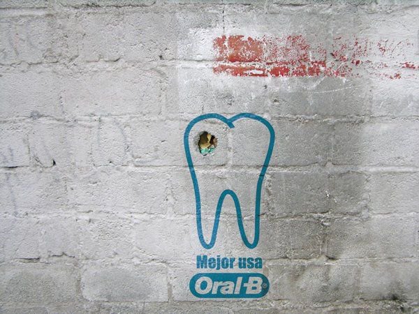 graffiti advertising cavity oral-b
