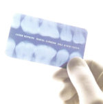 dental office business card printed on x-ray film