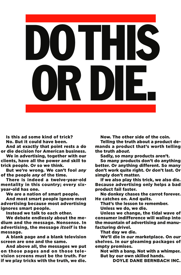 do this or die - truth in advertising - DDB