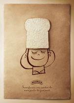 simple, hand drawn print ad for bread