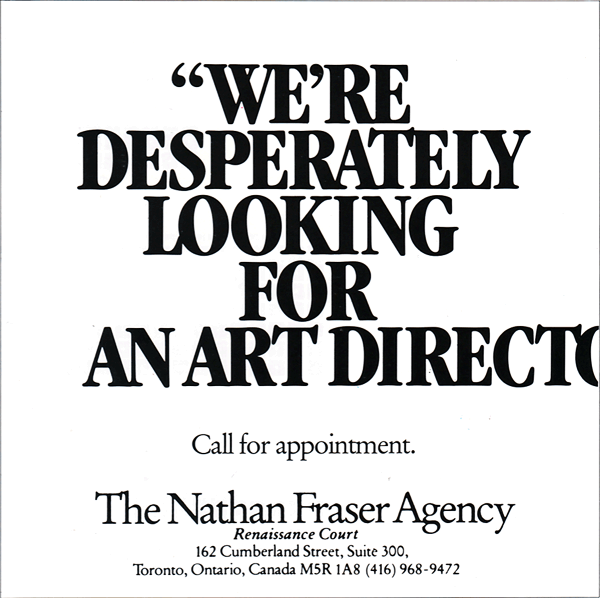 help wanted for advertising agency art director