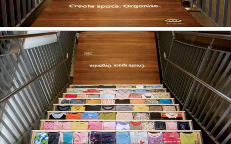 instore designed steps that look like well-organized drawers ikea