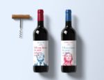 wine bottle labels that reference hillary clinton and donald trump