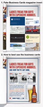 fake business cards to appear wealthy to women molson beer
