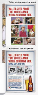 fake wallet photos to appear to be sensitive to women molson beer