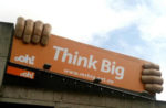 3D Billboard Think Big hands