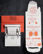hand illustrated briefcase direct mail piece