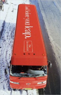 read before you leap message on bus top - the economist