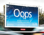 billboard appears to be cracked advertising cracked phone screen repair