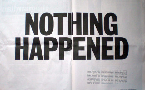 nothing happened - alternative energy co newspaper spread headline