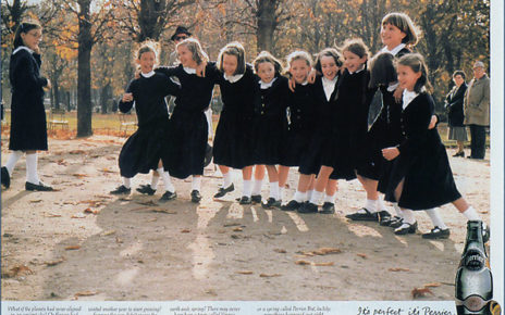 french school kids playing - perrier print ad