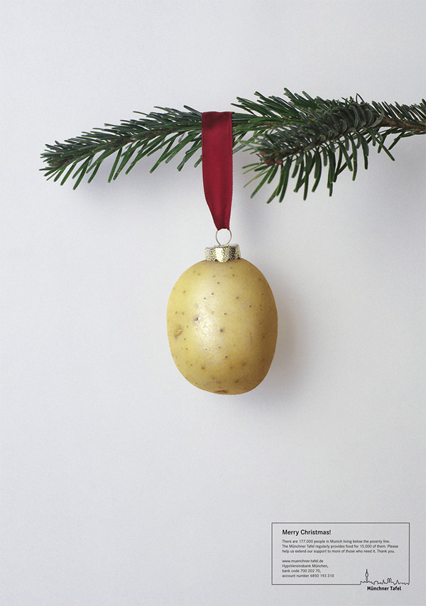 christmas food ornament posters potato