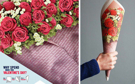 cheap paper rolled up to look like expensive valentines day flowers