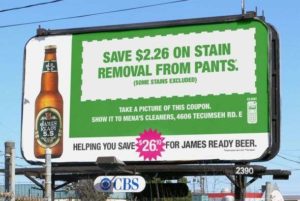 beer company comarketing with local laundromat