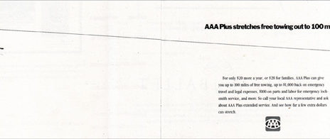 illustration of distance - AAA towing print ad
