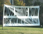 now hiring now banner marketing message