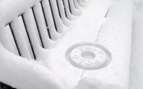 polo brand imprinted in snow bench