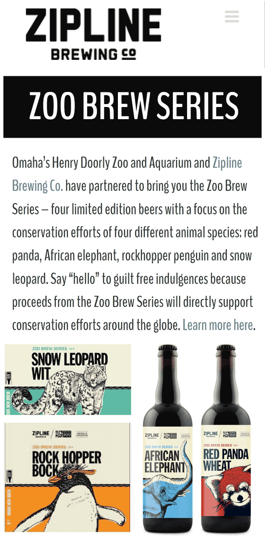 zipline brewery cobranding with omaha zoo