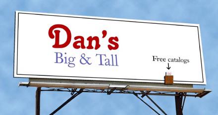 billboard for big and tall mens shop