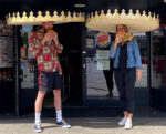 oversized crown hats social distancing burger king promo