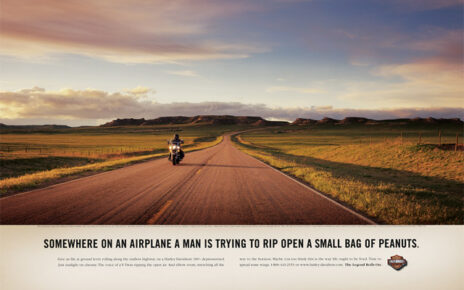 harley davidson ad airline peanuts