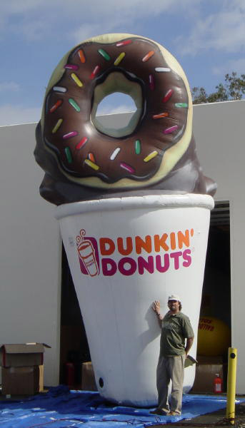 dunkin donuts blowup balloon storefront sign