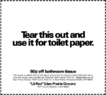 use this coupon for toilet paper advertisement