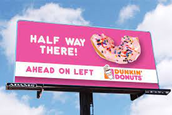 directional billboard dunkin donuts