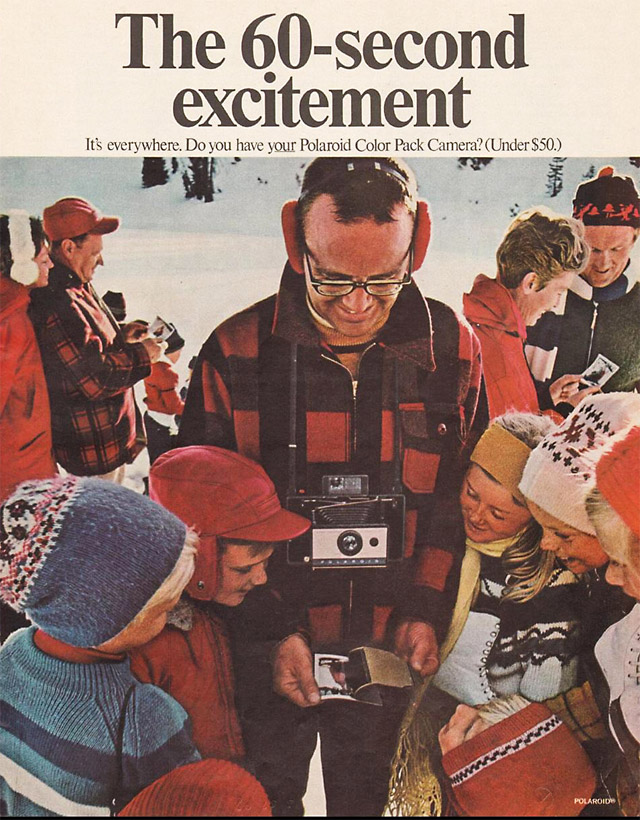 60 second excitement print ad - polaroid instant camera