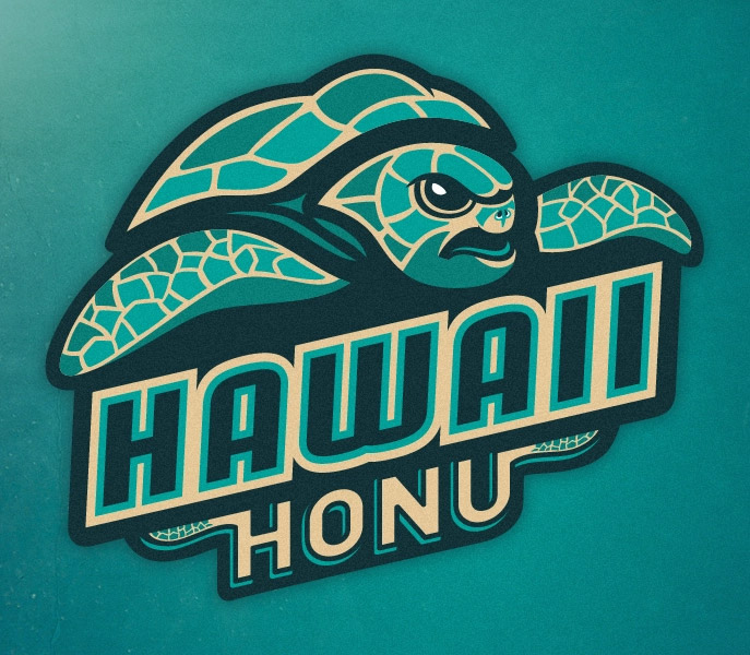 Honu Hawaii Turtle sports logo