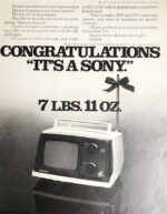 sony mini tv - congratulations - 7lbs. 11oz.