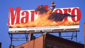 marlboro man billboard cutout riding horse