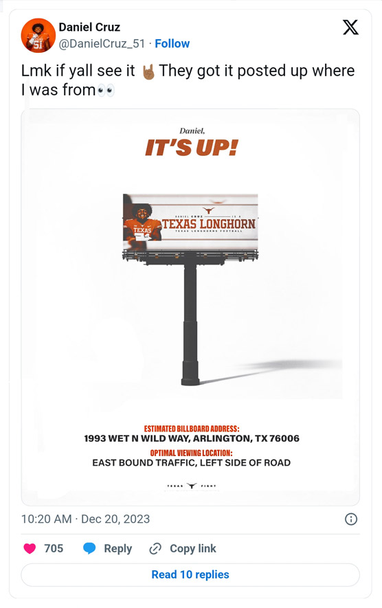 texas longhorn football recruit billboard 2