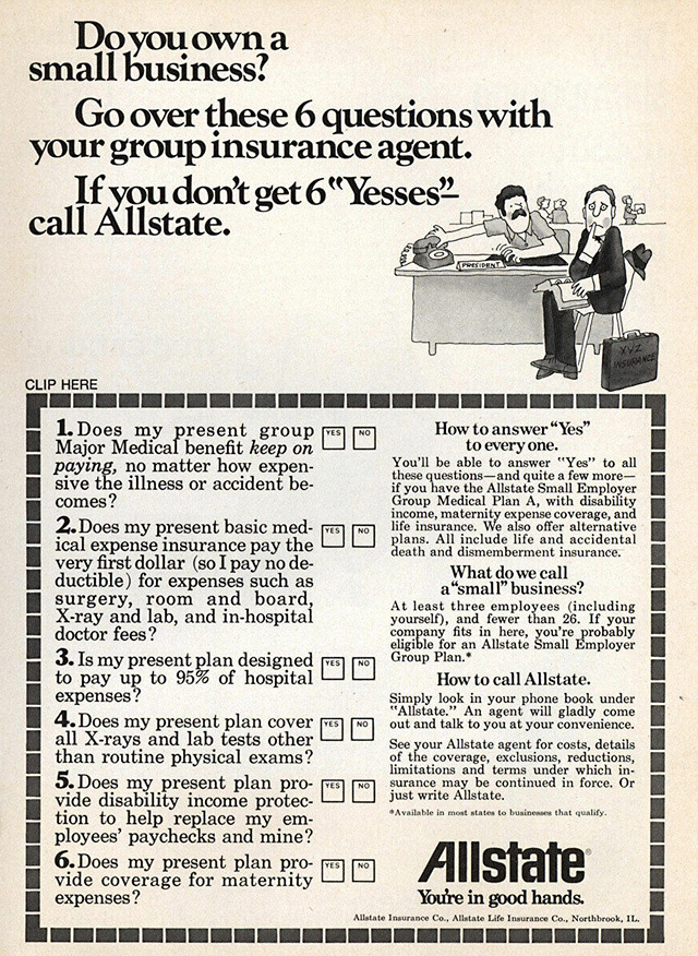 allstate insurance quiz questionaire ad