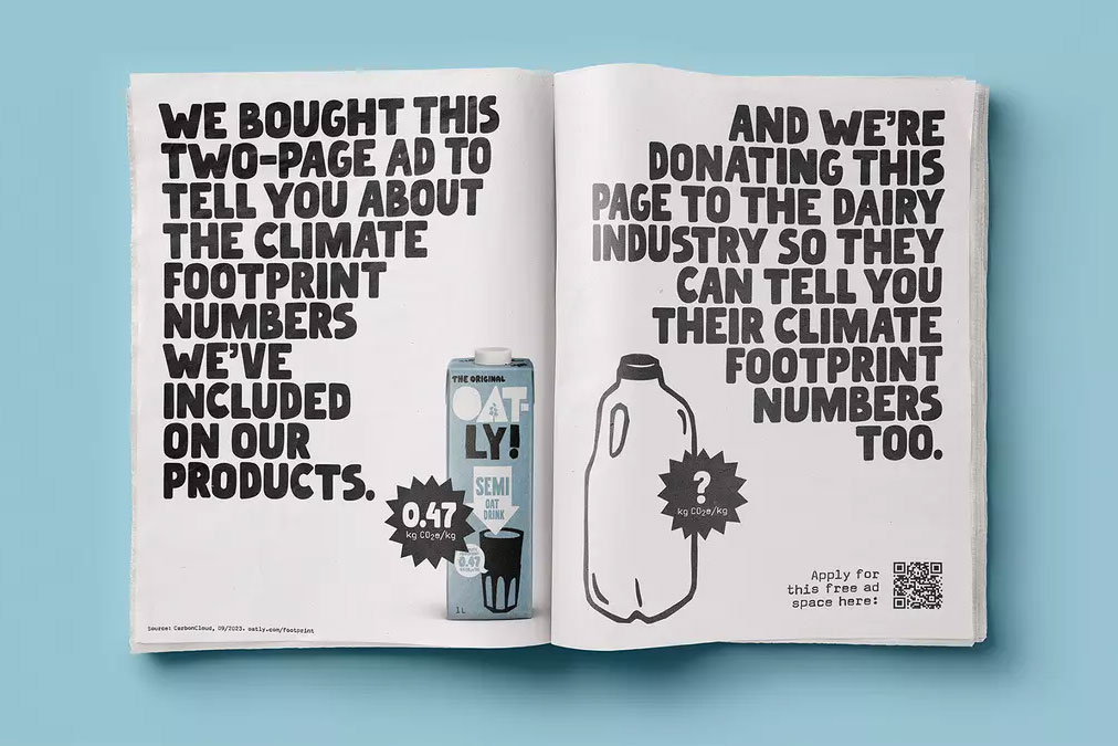 oatly oat milk print ad challenge dairy