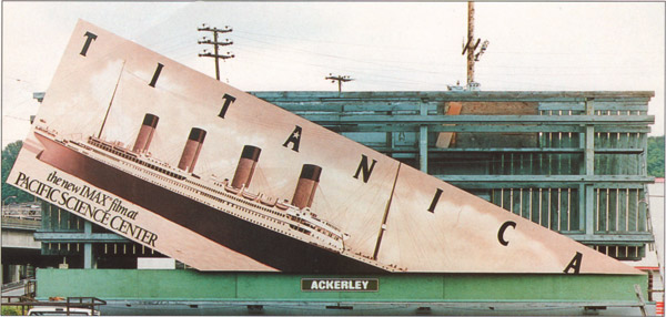 'Ship Sinking' Billboard - Titanic Imax Movie - THE BIG AD