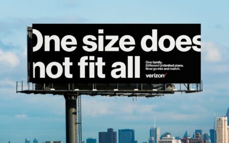 visual metaphor - verizon billboard - one size does not fit all